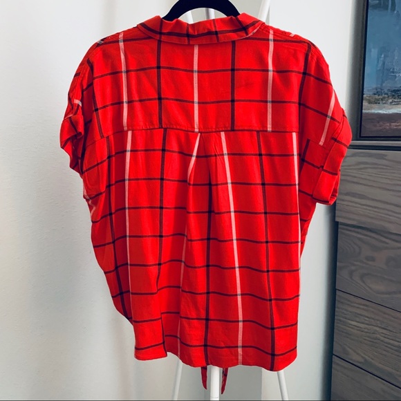 Sanctuary - Red plaid top - crop in front w/🎀 - Picture 6 of 6